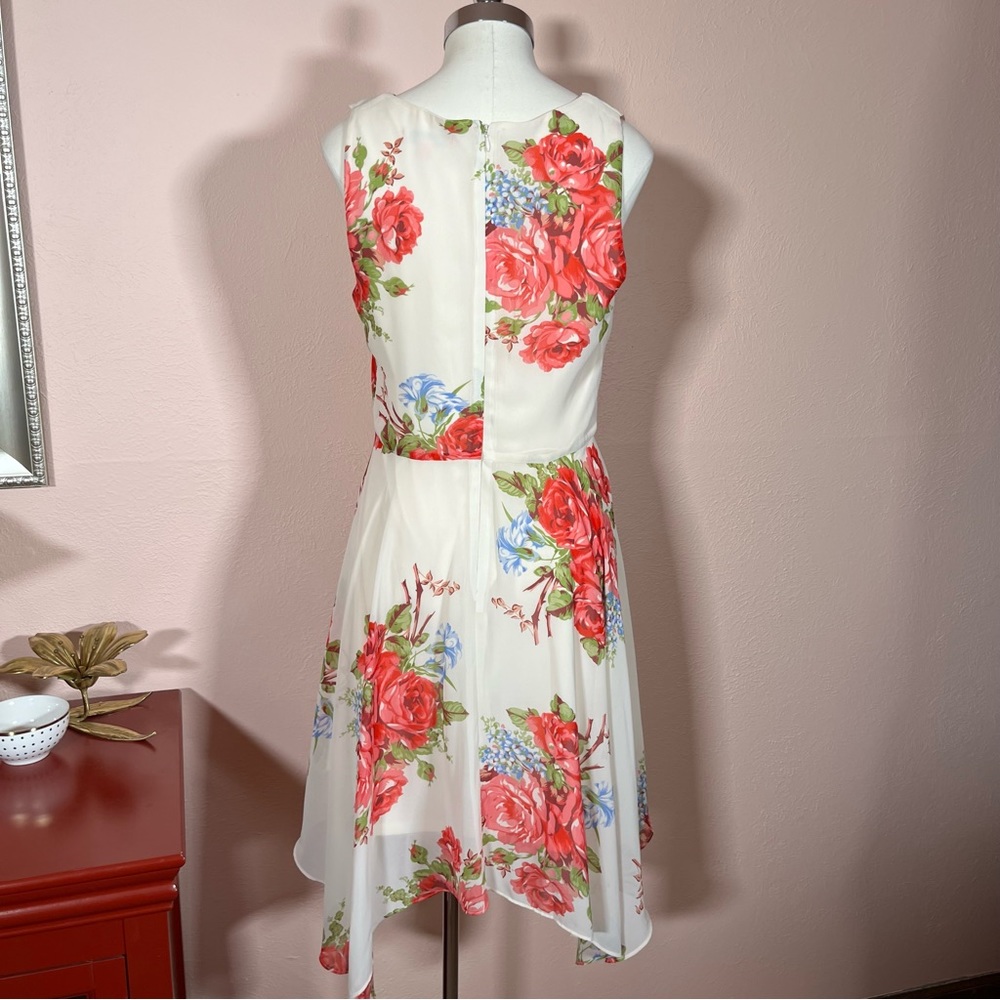 Vintage 90 Y2k Retro Betsey Johnson Cottagecore Floral ruffle Front Midi Dress - Picture 5 of 17